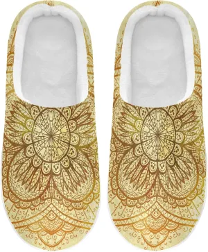 Poeticcity Unisex Memory Foam House Slippers Non-Skid Soft Warm Sole Coral Fleece Slip-on Closed Toe Hand Free Shoes for Bedroom Travel 6-17