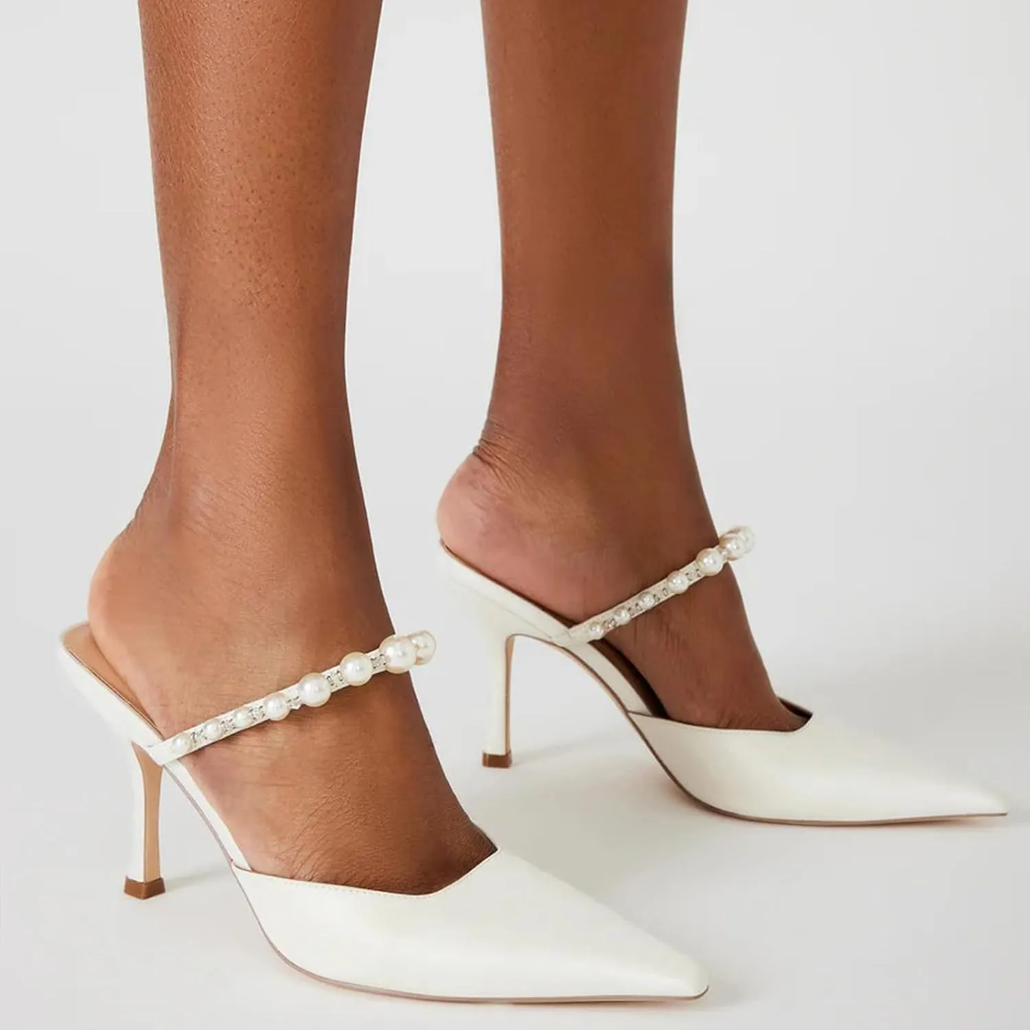 Pointy Toe Heels for Women with Stone Pattern Kitten Heel Pumps with Strap Slip on Elegant Fashionable Design Perfect for Party and Date