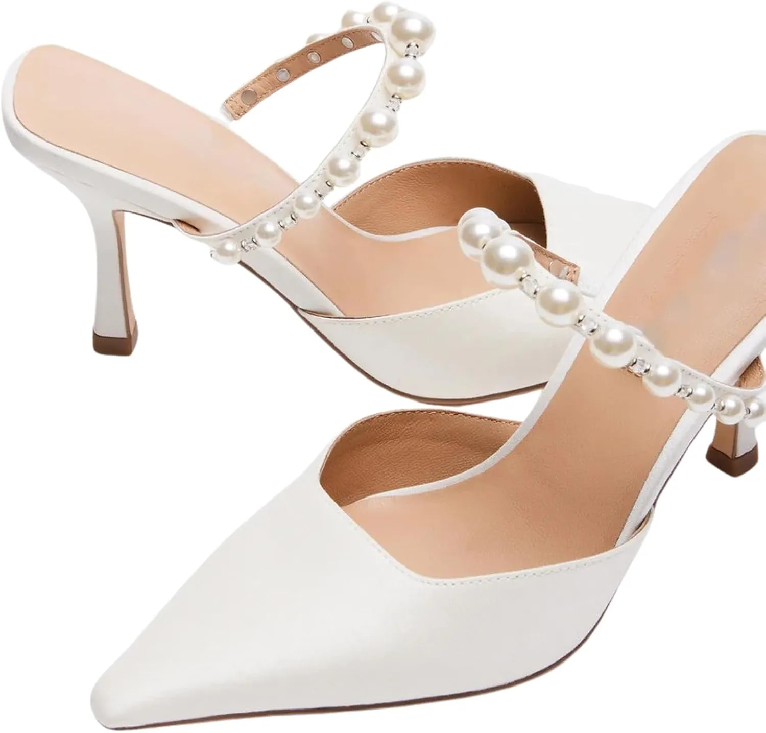 Pointy Toe Heels for Women with Stone Pattern Kitten Heel Pumps with Strap Slip on Elegant Fashionable Design Perfect for Party and Date