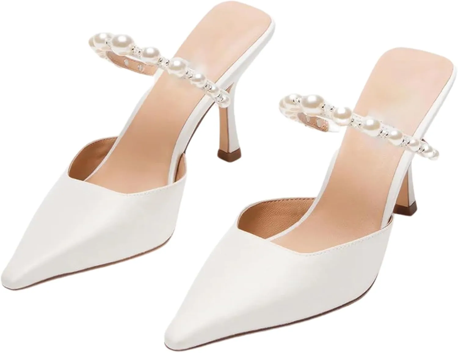 Pointy Toe Heels for Women with Stone Pattern Kitten Heel Pumps with Strap Slip on Elegant Fashionable Design Perfect for Party and Date