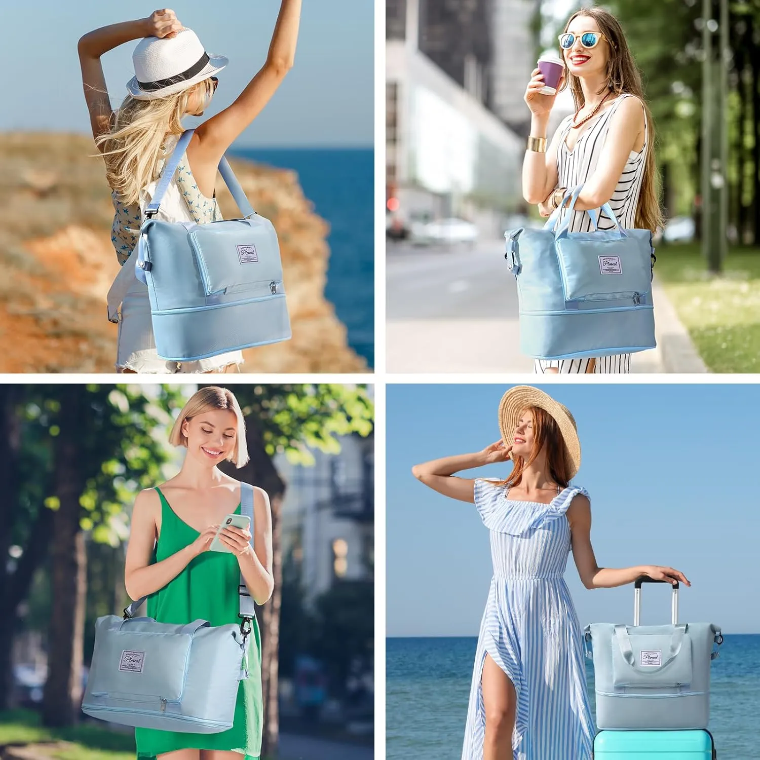 Pool Travel Duffle Bag - Overnight Shoulder Bag for Women, Waterproof Weekender Bag Carry On Tote Bags Sports Tote Gym Bag for Women