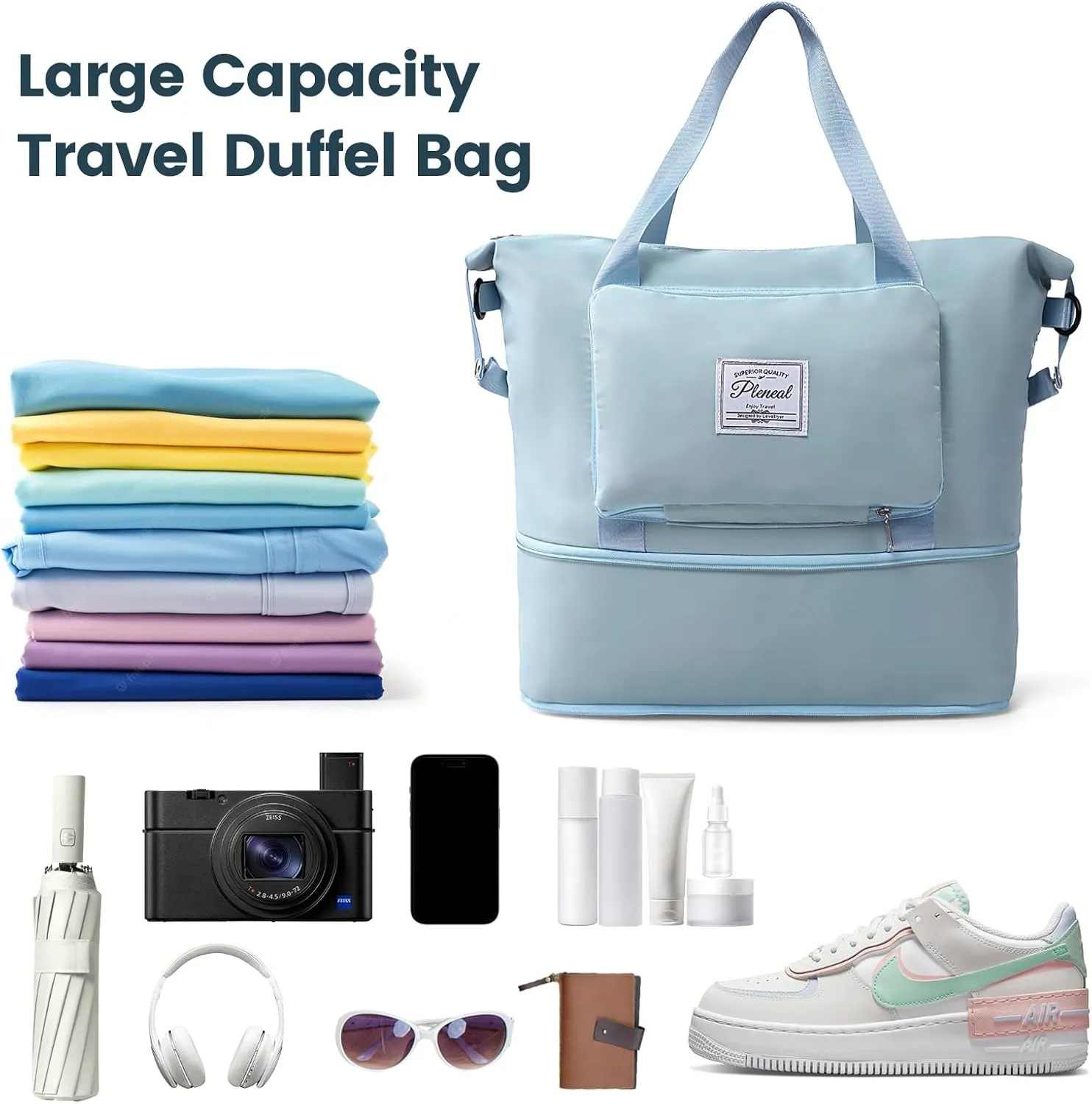 Pool Travel Duffle Bag - Overnight Shoulder Bag for Women, Waterproof Weekender Bag Carry On Tote Bags Sports Tote Gym Bag for Women
