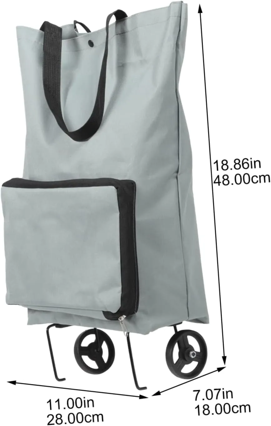 Portable Shopping Tug Bag Grocery Cart on Wheels Foldable Zipper Storage Bags Grocery Tey Bag