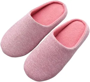 Premium Comfort All Seasons Cotton Blend Silent Cushion Sole Women's House Slippers Indoor Soft Home Slip On Shoes