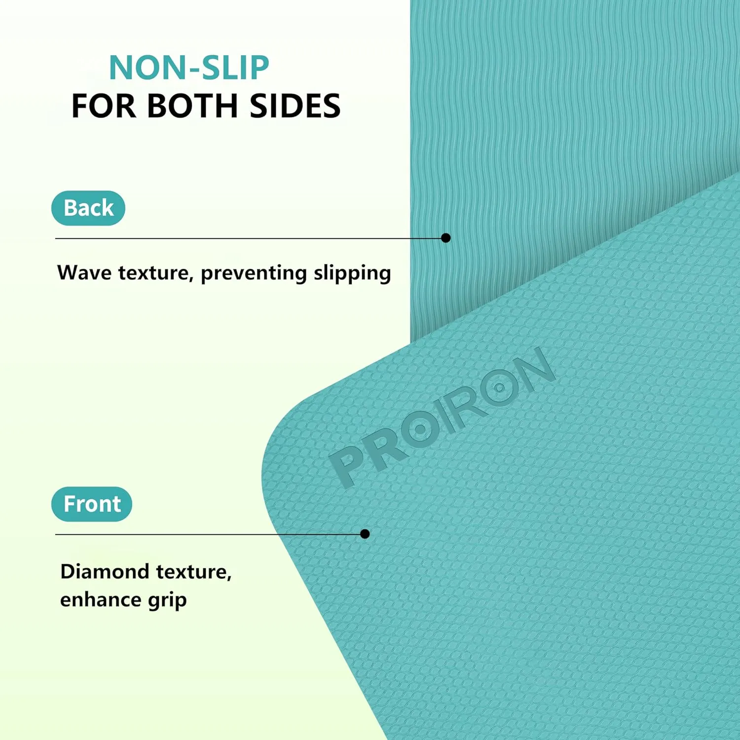 PROIRON Foldable 72“x24"x0.24”(6mm) TPE Yoga Mat,NOT PVC!!!-Folding Yoga Mat Thick for Home Workout & Travel, Eco-Friendly TPE Non Slip Yoga Mats with Storage Bag,Portable Yoga Mat for Home Gym, Pilates, Fitness,Stretching