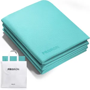 PROIRON Foldable 72“x24"x0.24”(6mm) TPE Yoga Mat,NOT PVC!!!-Folding Yoga Mat Thick for Home Workout & Travel, Eco-Friendly TPE Non Slip Yoga Mats with Storage Bag,Portable Yoga Mat for Home Gym, Pilates, Fitness,Stretching