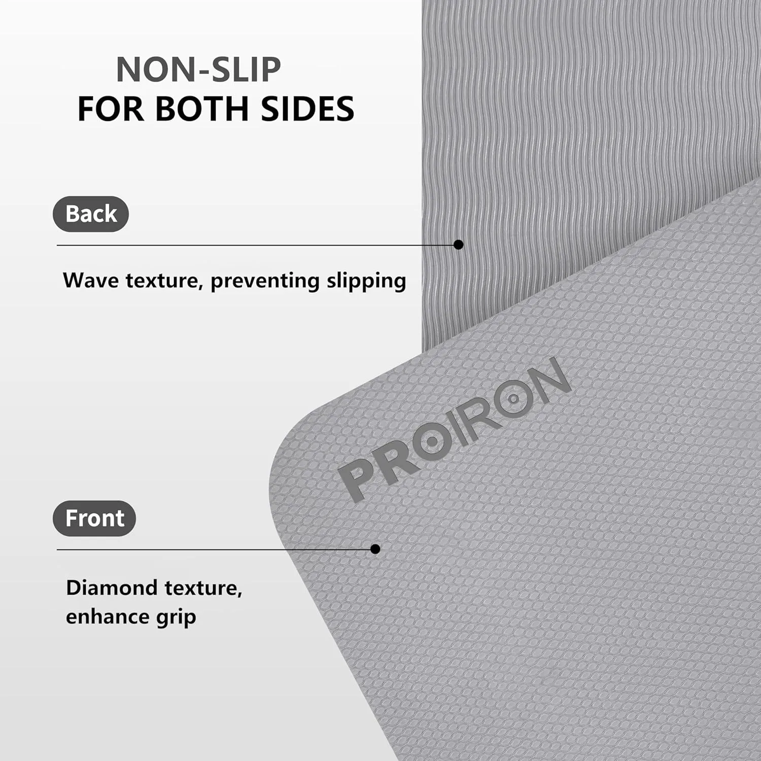 PROIRON Foldable 72“x24"x0.24”(6mm) TPE Yoga Mat,NOT PVC!!!-Folding Yoga Mat Thick for Home Workout & Travel, Eco-Friendly TPE Non Slip Yoga Mats with Storage Bag,Portable Yoga Mat for Home Gym, Pilates, Fitness,Stretching