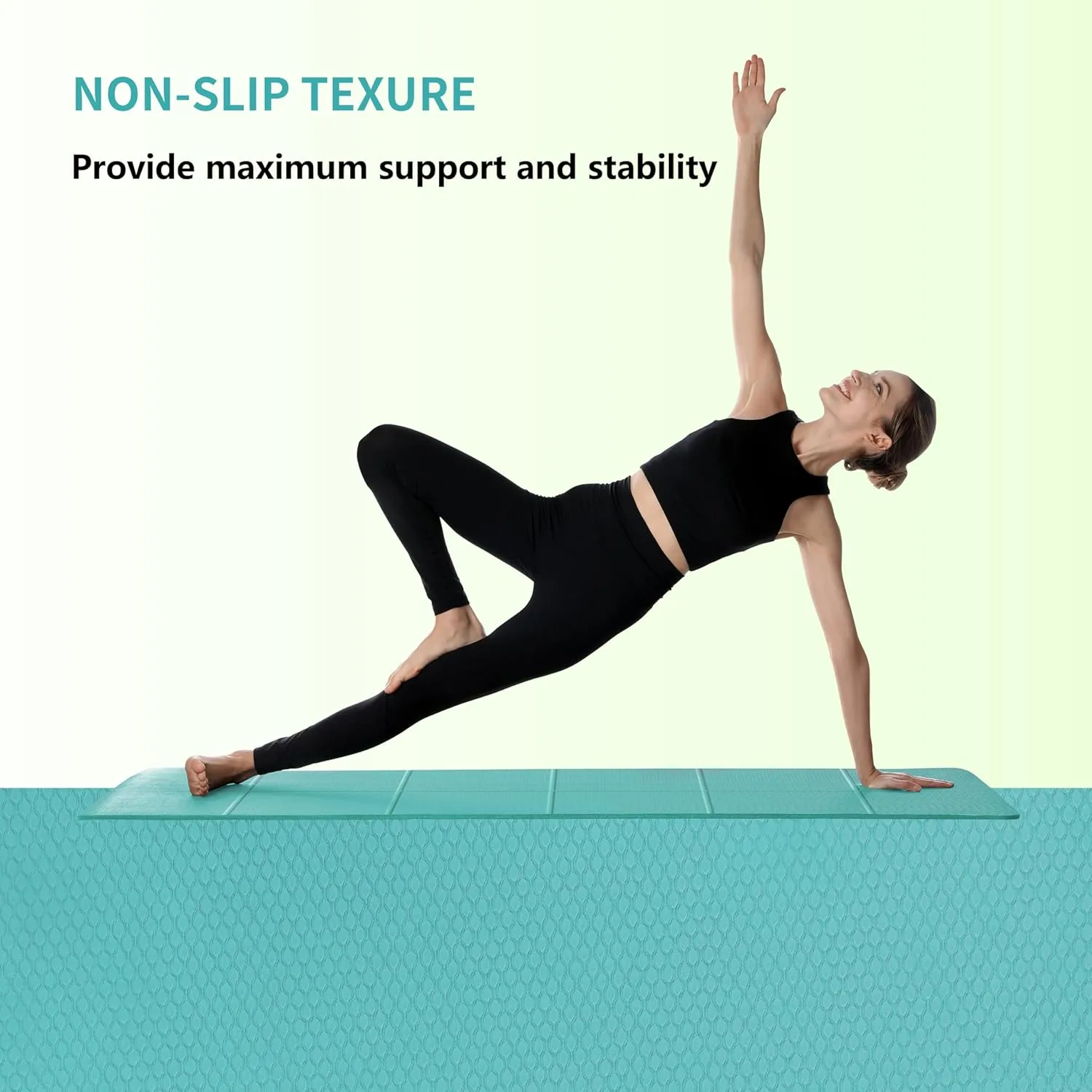 PROIRON Foldable 72“x24"x0.24”(6mm) TPE Yoga Mat,NOT PVC!!!-Folding Yoga Mat Thick for Home Workout & Travel, Eco-Friendly TPE Non Slip Yoga Mats with Storage Bag,Portable Yoga Mat for Home Gym, Pilates, Fitness,Stretching