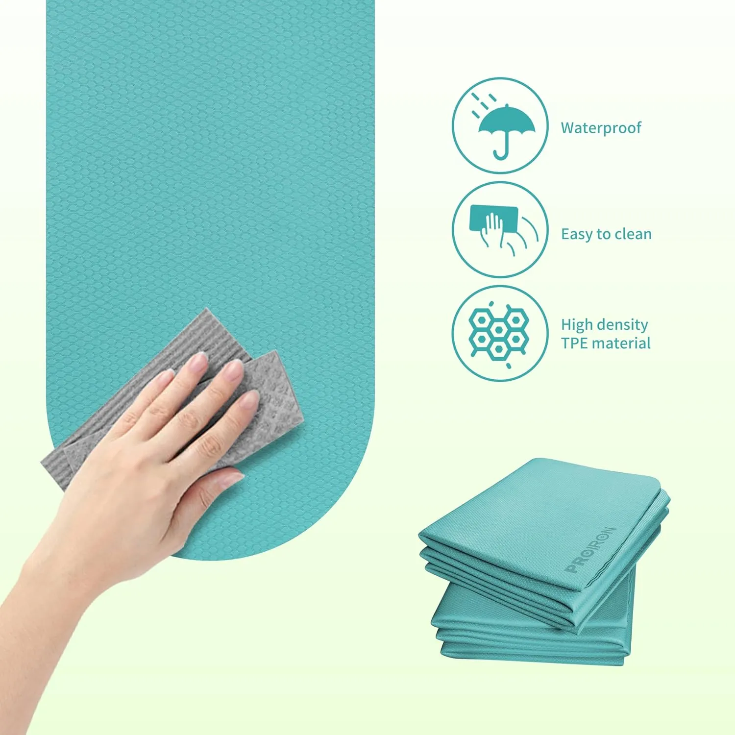 PROIRON Foldable 72“x24"x0.24”(6mm) TPE Yoga Mat,NOT PVC!!!-Folding Yoga Mat Thick for Home Workout & Travel, Eco-Friendly TPE Non Slip Yoga Mats with Storage Bag,Portable Yoga Mat for Home Gym, Pilates, Fitness,Stretching