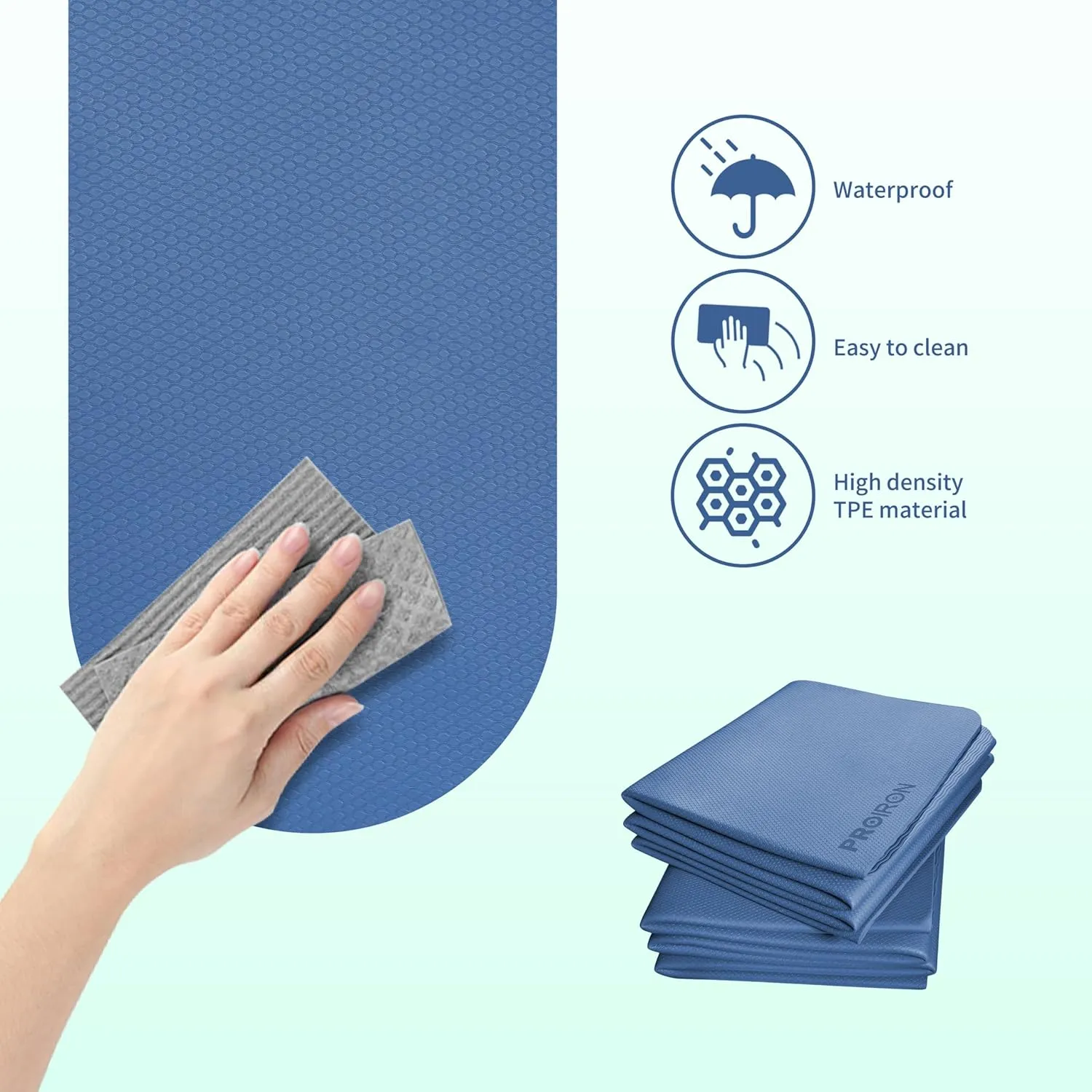 PROIRON Foldable 72“x24"x0.24”(6mm) TPE Yoga Mat,NOT PVC!!!-Folding Yoga Mat Thick for Home Workout & Travel, Eco-Friendly TPE Non Slip Yoga Mats with Storage Bag,Portable Yoga Mat for Home Gym, Pilates, Fitness,Stretching