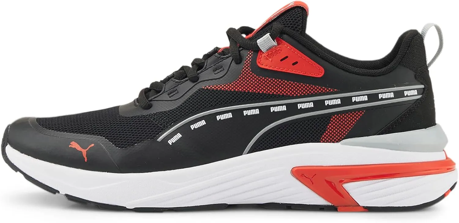 PUMA Men's Supertec Signature Sneaker,Black Red,12