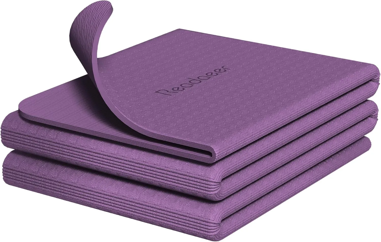 Readaeer Foldable Yoga Mat for Travel Folding Yoga Mat 6mm Thick with Carrying Bag, Non-Slip TPE Exercise Pilates Mat for 72" L x 24" W x 0.24 Inch