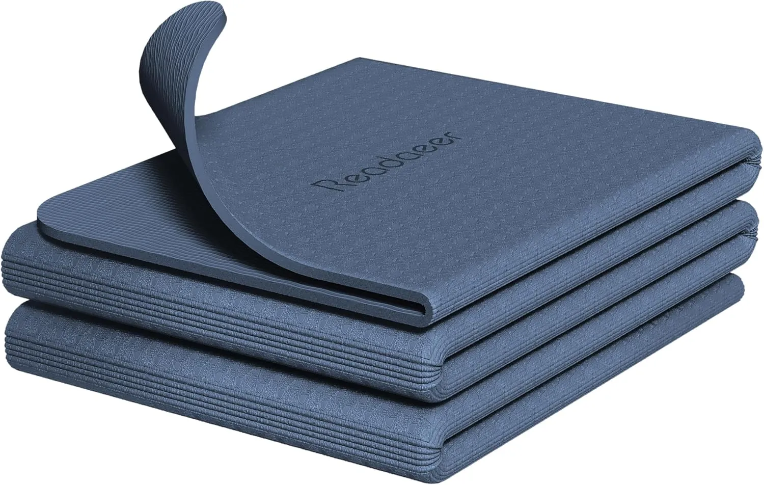 Readaeer Foldable Yoga Mat for Travel Folding Yoga Mat 6mm Thick with Carrying Bag, Non-Slip TPE Exercise Pilates Mat for 72" L x 24" W x 0.24 Inch
