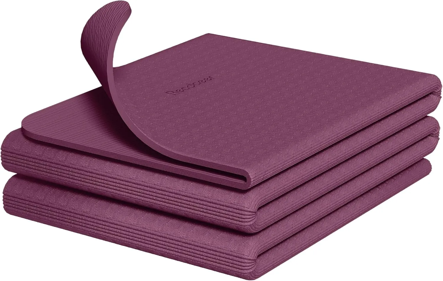 Readaeer Foldable Yoga Mat for Travel Folding Yoga Mat 6mm Thick with Carrying Bag, Non-Slip TPE Exercise Pilates Mat for 72" L x 24" W x 0.24 Inch