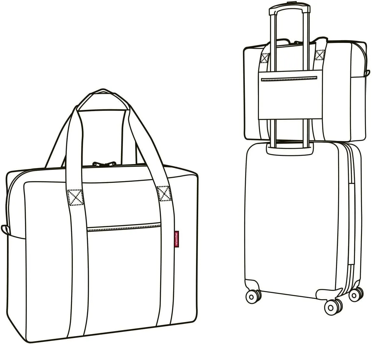 reisenthel mini maxi touringbag - foldable compact travel bag with trolley slip-on function - water repellent fabric