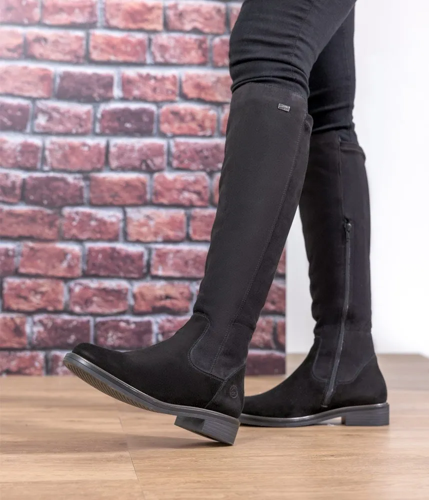 Remonte Fashionable Black Suede Knee High boots