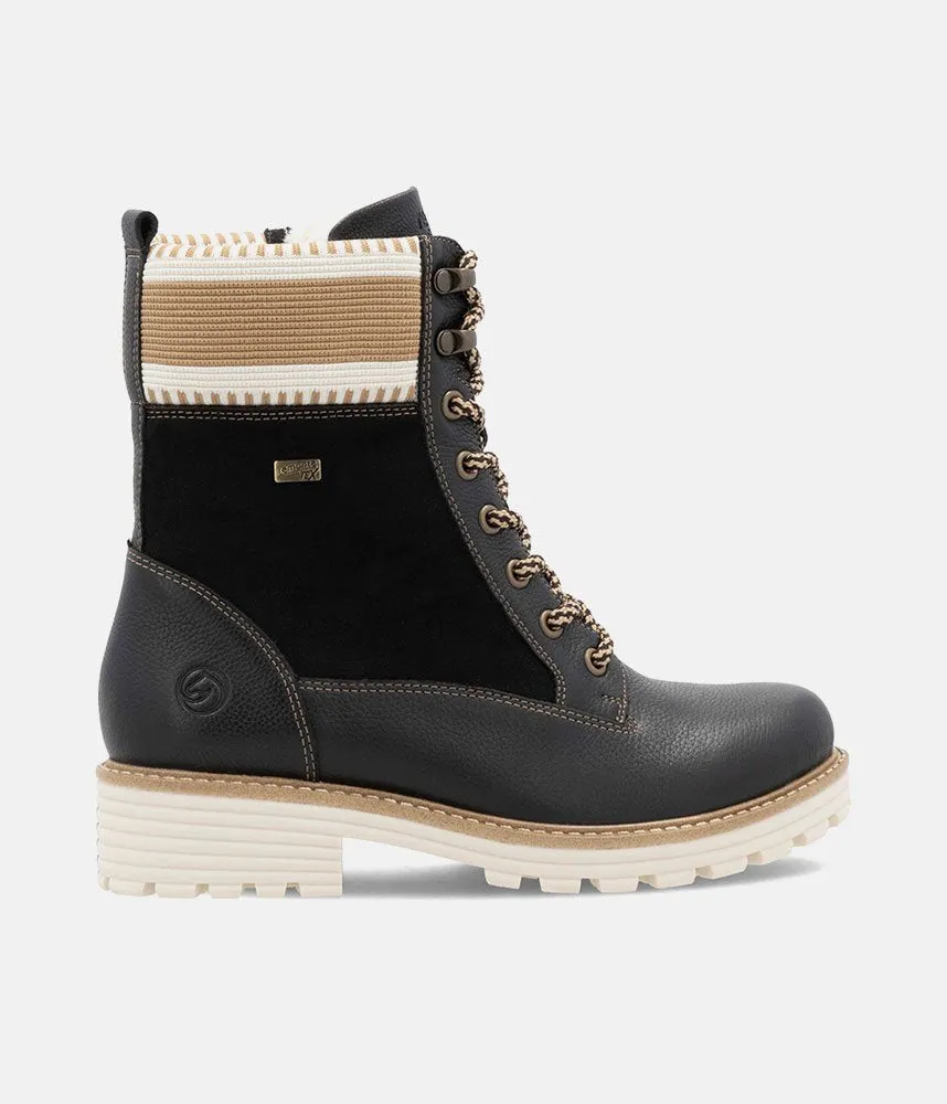 Remonte Gorgeous Black Water Resistant Ankle Boots