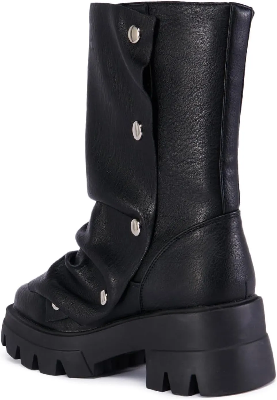 RKQ Zebra platform combat boots for women Low Chunky Heel Adjustable Lace-Up Vamp Inside Zipper Mid Calf Boots Fashion Party Daily Wear leisure Lug Sole Boots
