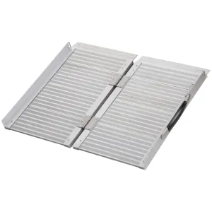 Rootz Wheelchair Ramp - Portable Wheelchair Access Ramp - Foldable Scooter Ramp - Non-Slip Surface - 61 x 74 cm Aluminum Design, 270kg Capacity