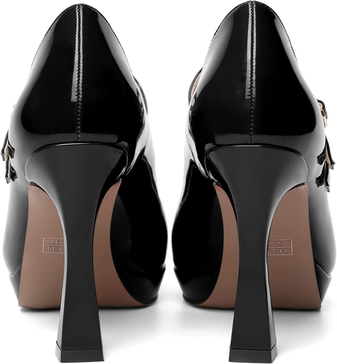 ROSERWISH Womens Platform Wedding Buckle Ankle Strap Pointed Toe Sexy Patent Party Stiletto High Heel Pumps Dress Shoes 4 Inch