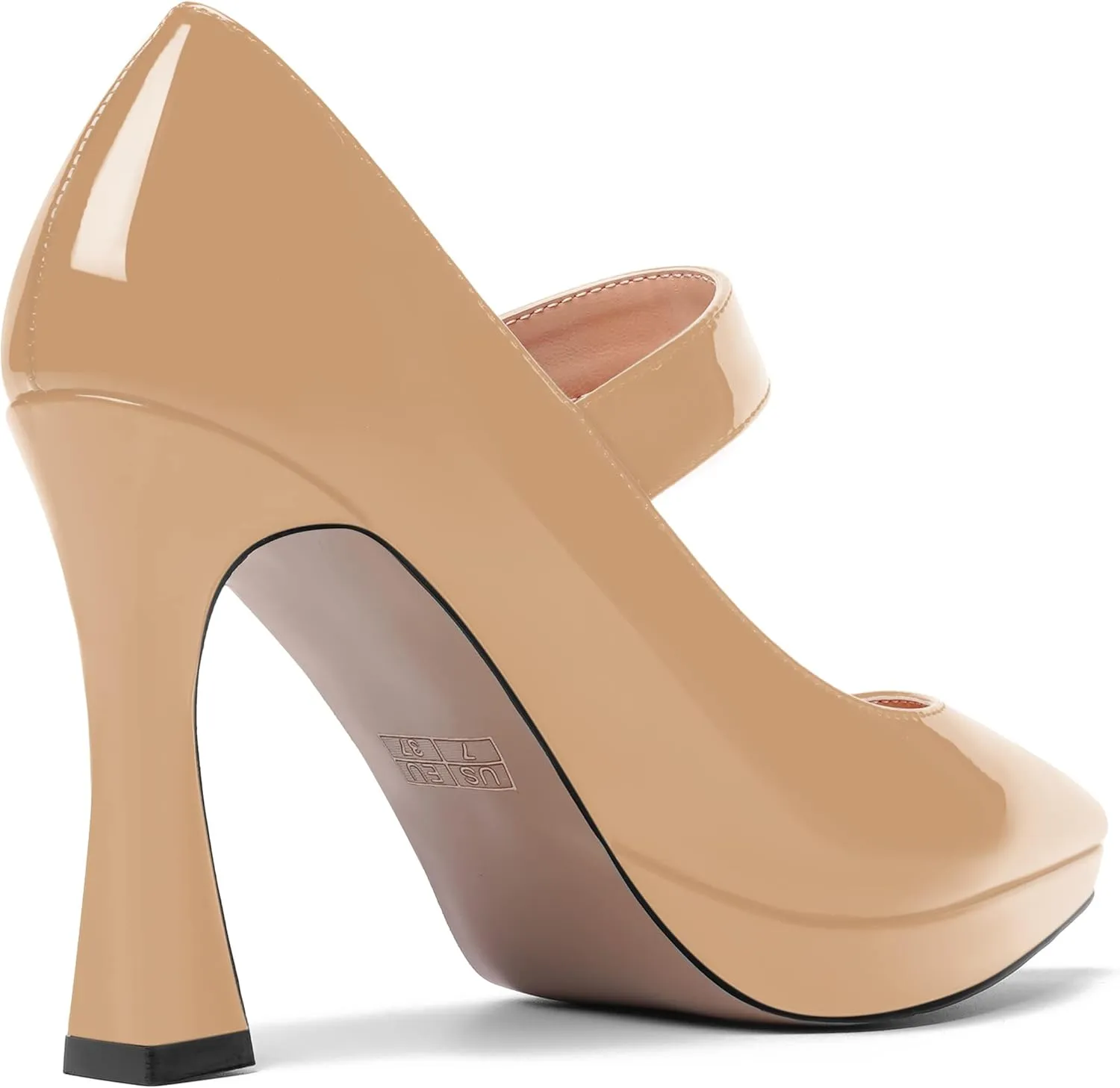 ROSERWISH Womens Pointed Toe Wedding Patent Party Fashion Ankle Strap Sexy Platform Stiletto High Heel Pumps Dress Shoes 4 Inch