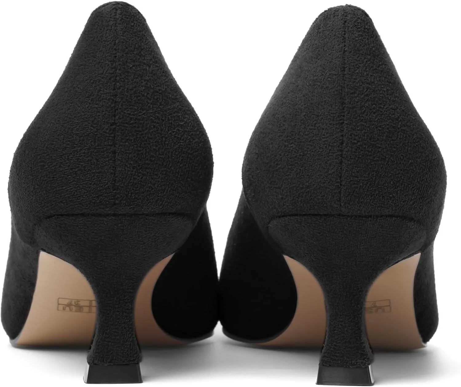 ROSERWISH Womens Slip On Casual Office Suede Pointed Toe Elegant Kitten Low Heel Pumps Dress Shoes 2 Inch