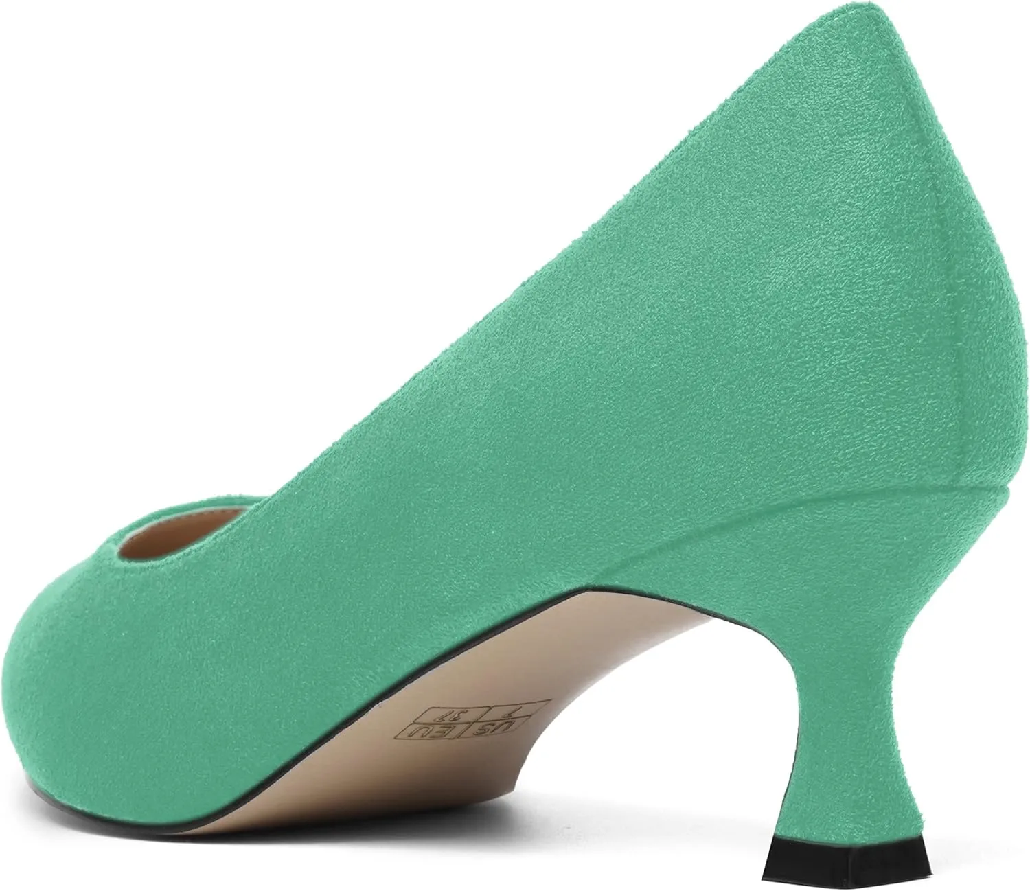 ROSERWISH Womens Slip On Casual Office Suede Pointed Toe Elegant Kitten Low Heel Pumps Dress Shoes 2 Inch