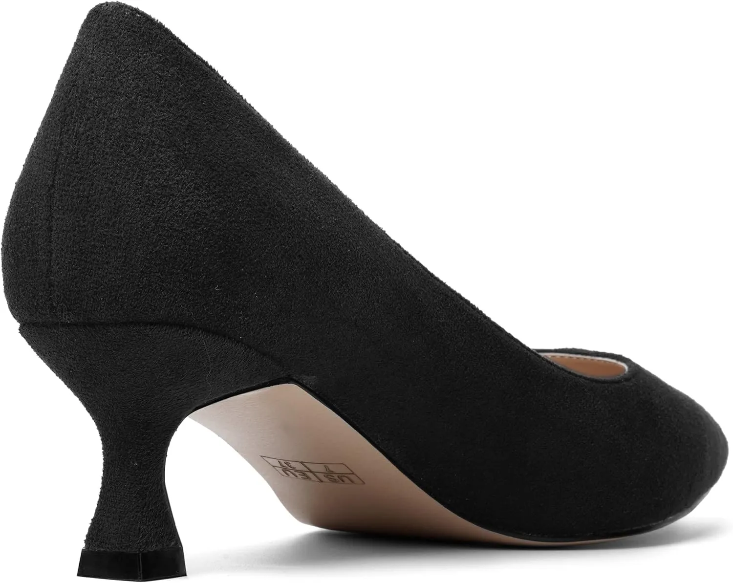 ROSERWISH Womens Slip On Casual Office Suede Pointed Toe Elegant Kitten Low Heel Pumps Dress Shoes 2 Inch
