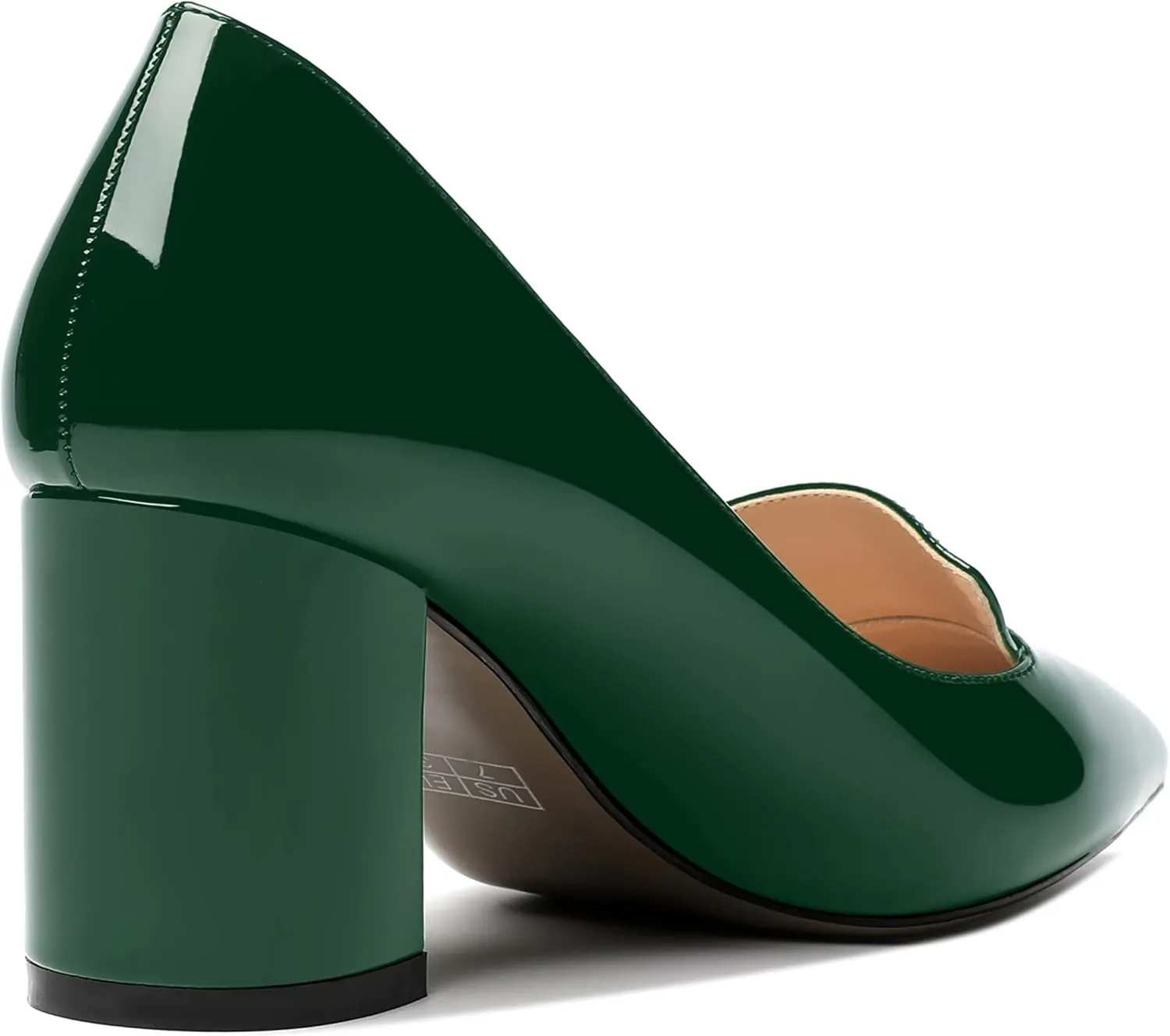 ROSERWISH Womens Slip On Pointed Toe Elegant Sexy Patent Party Chunky High Heel Pumps Dress Shoes 2.5 Inch