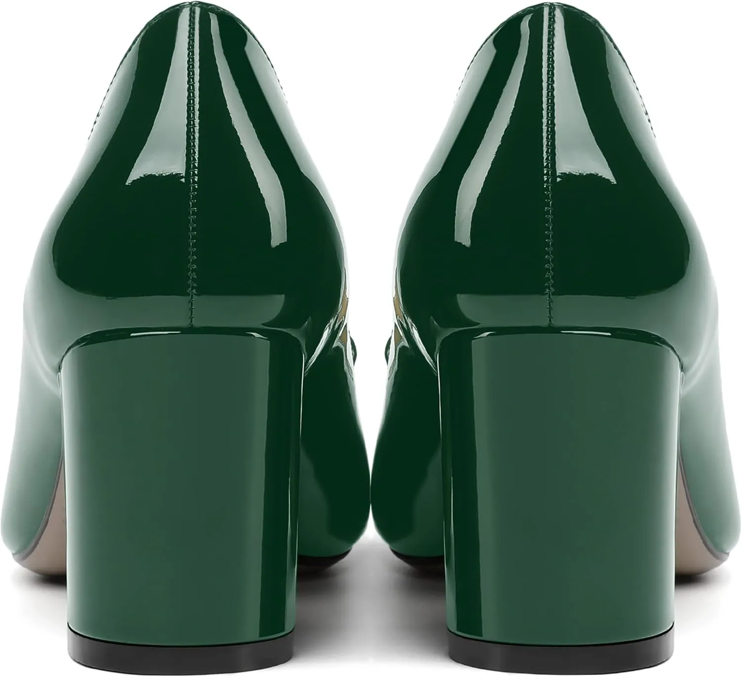 ROSERWISH Womens Slip On Pointed Toe Elegant Sexy Patent Party Chunky High Heel Pumps Dress Shoes 2.5 Inch