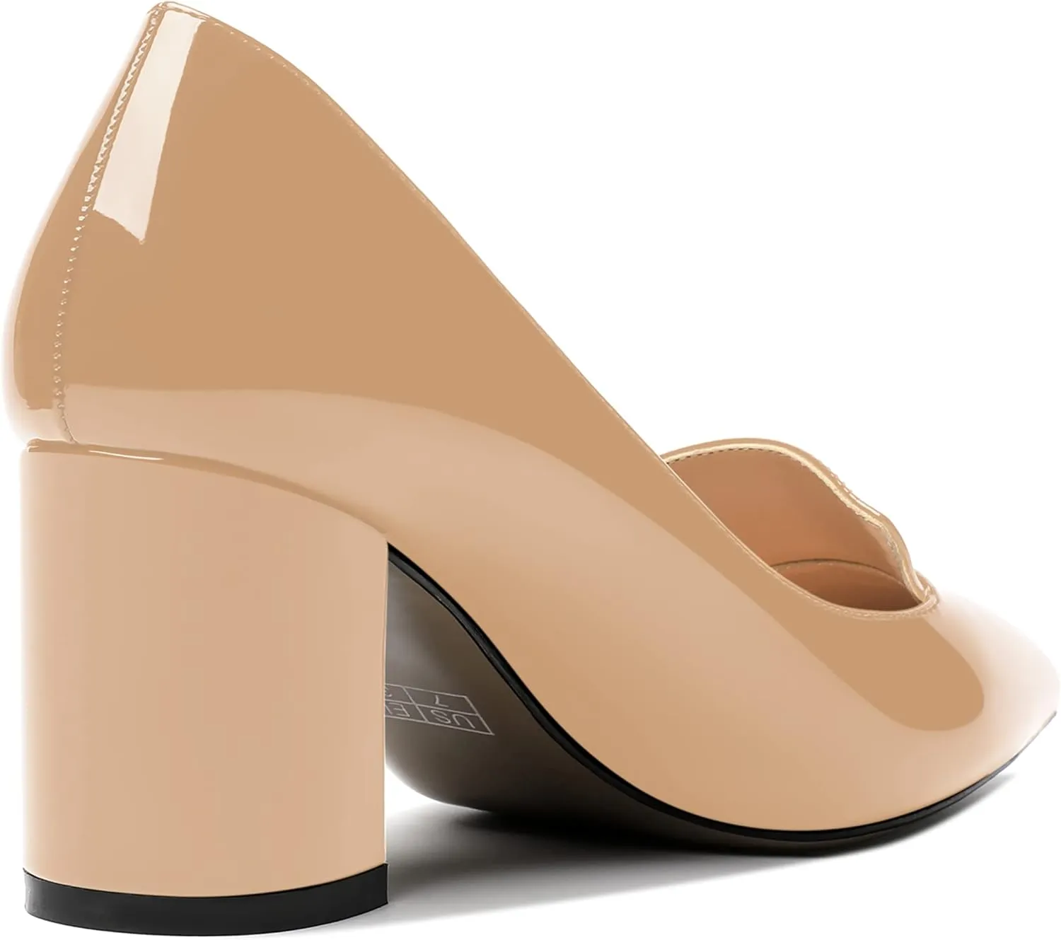 ROSERWISH Womens Slip On Pointed Toe Elegant Sexy Patent Party Chunky High Heel Pumps Dress Shoes 2.5 Inch