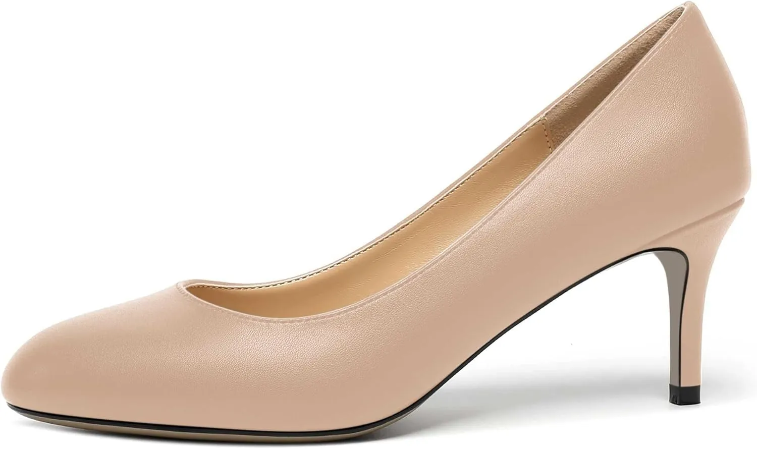 ROSERWISH Womens Slip On Wedding Party Round Toe Sexy Elegant Stiletto Mid Heel Pumps Dress Shoes 2.5 Inch