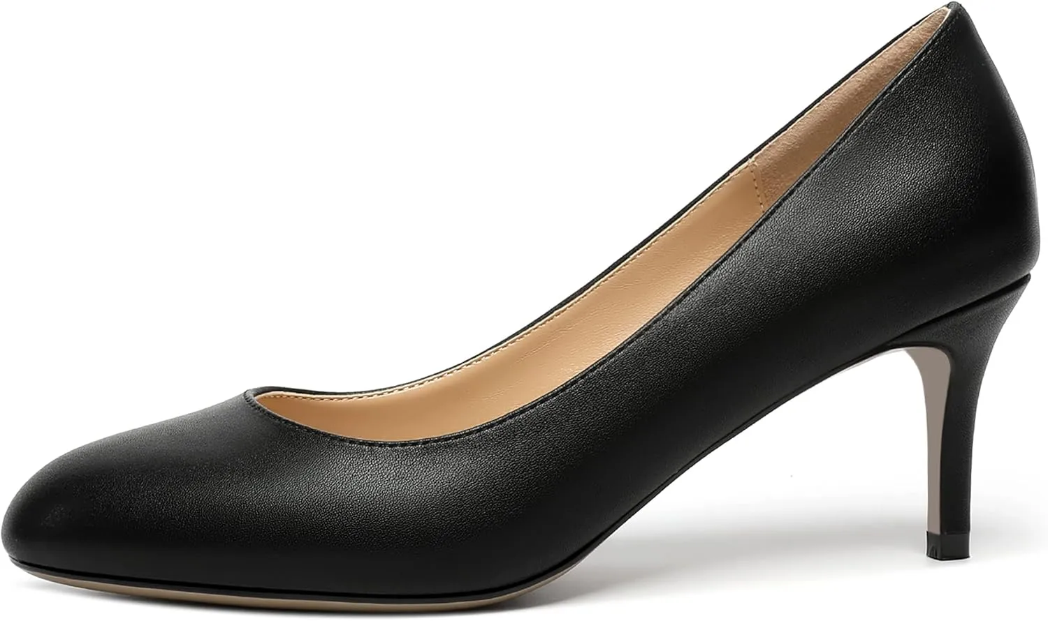 ROSERWISH Womens Slip On Wedding Party Round Toe Sexy Elegant Stiletto Mid Heel Pumps Dress Shoes 2.5 Inch