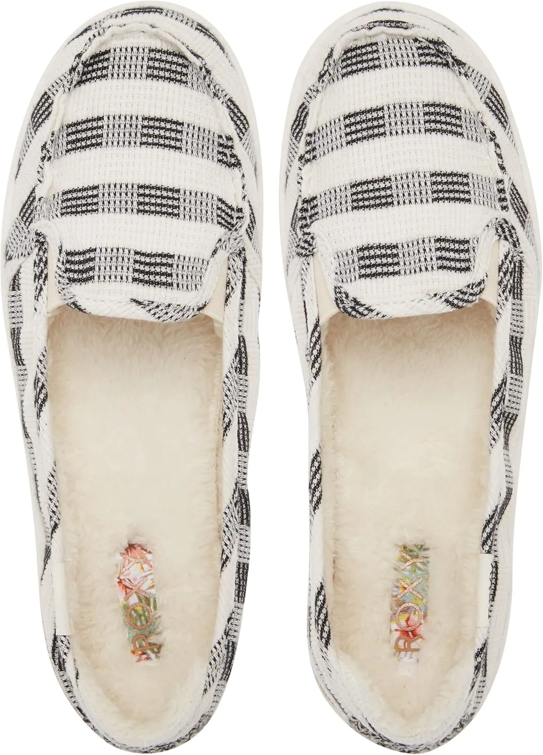 Roxy Women's Minnow Faux Fur Slip on Sneaker Shoe