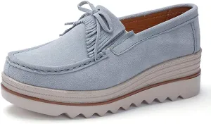 Ruiatoo Womens Slip on Loafers Comfortable Thick Soft Platform Shoes Business Casual Walking Shoes