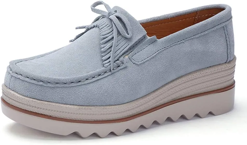Ruiatoo Womens Slip on Loafers Comfortable Thick Soft Platform Shoes Business Casual Walking Shoes