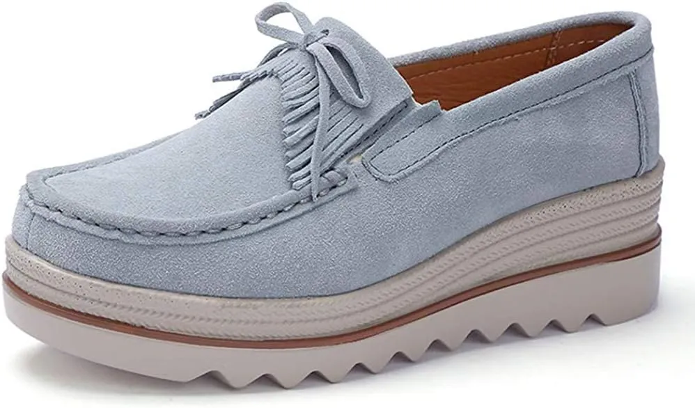 Ruiatoo Womens Slip on Loafers Comfortable Thick Soft Platform Shoes Business Casual Walking Shoes