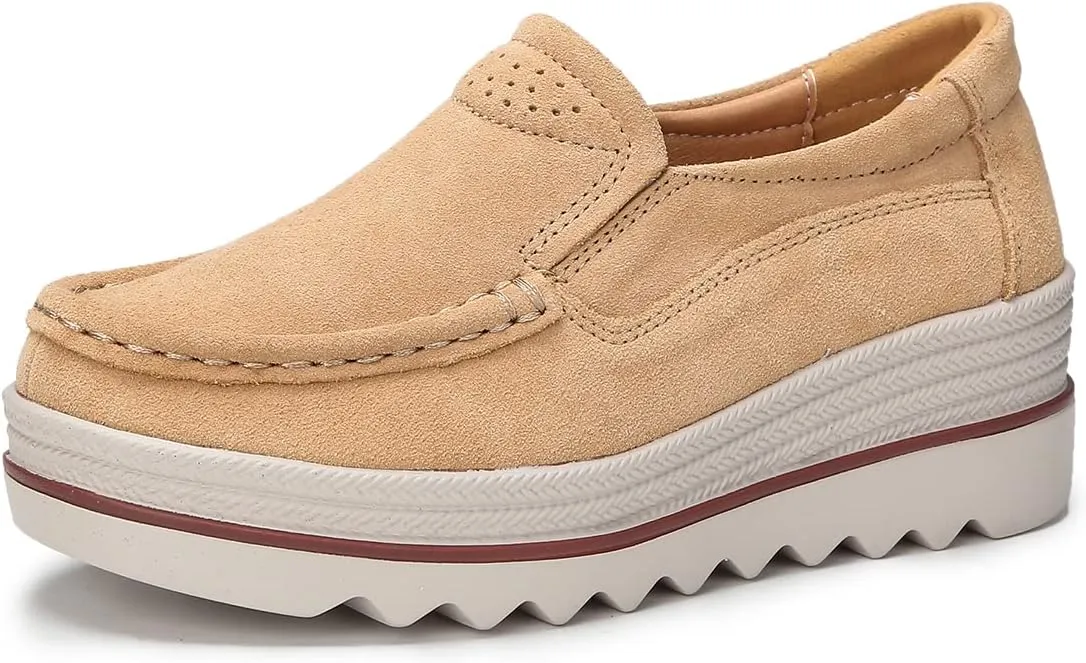 Ruiatoo Womens Slip on Loafers Comfortable Thick Soft Platform Shoes Business Casual Walking Shoes