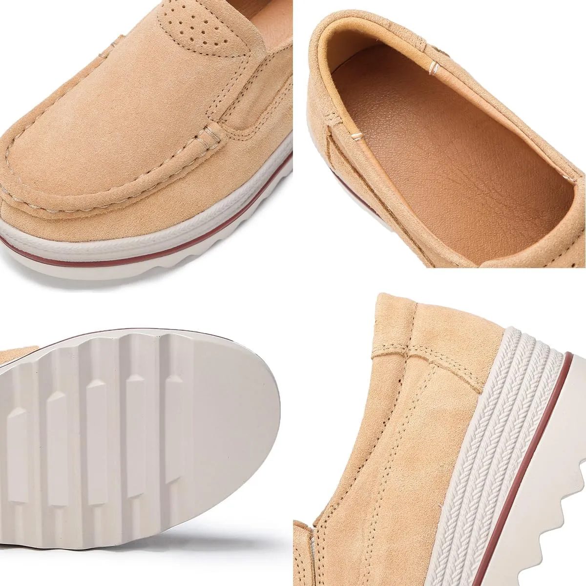 Ruiatoo Womens Slip on Loafers Comfortable Thick Soft Platform Shoes Business Casual Walking Shoes