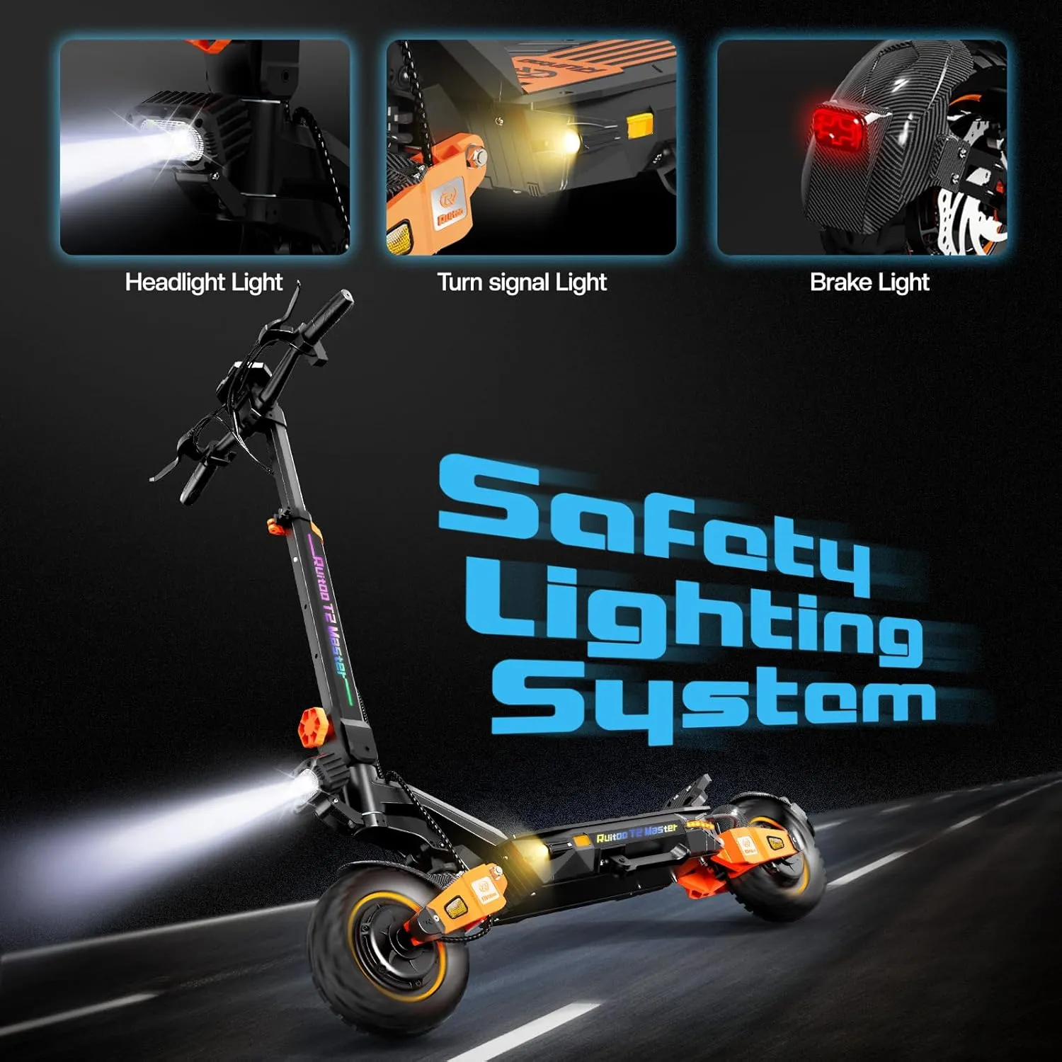Ruitoo® Electric Scooter, 1000W/1600W/5600W Motor, Off Road Electric Scrooter Adults, 27/32/34/47Mph Top Speed, 28/35/44/50/53 Miles Max Range,Foldable E-Scooter