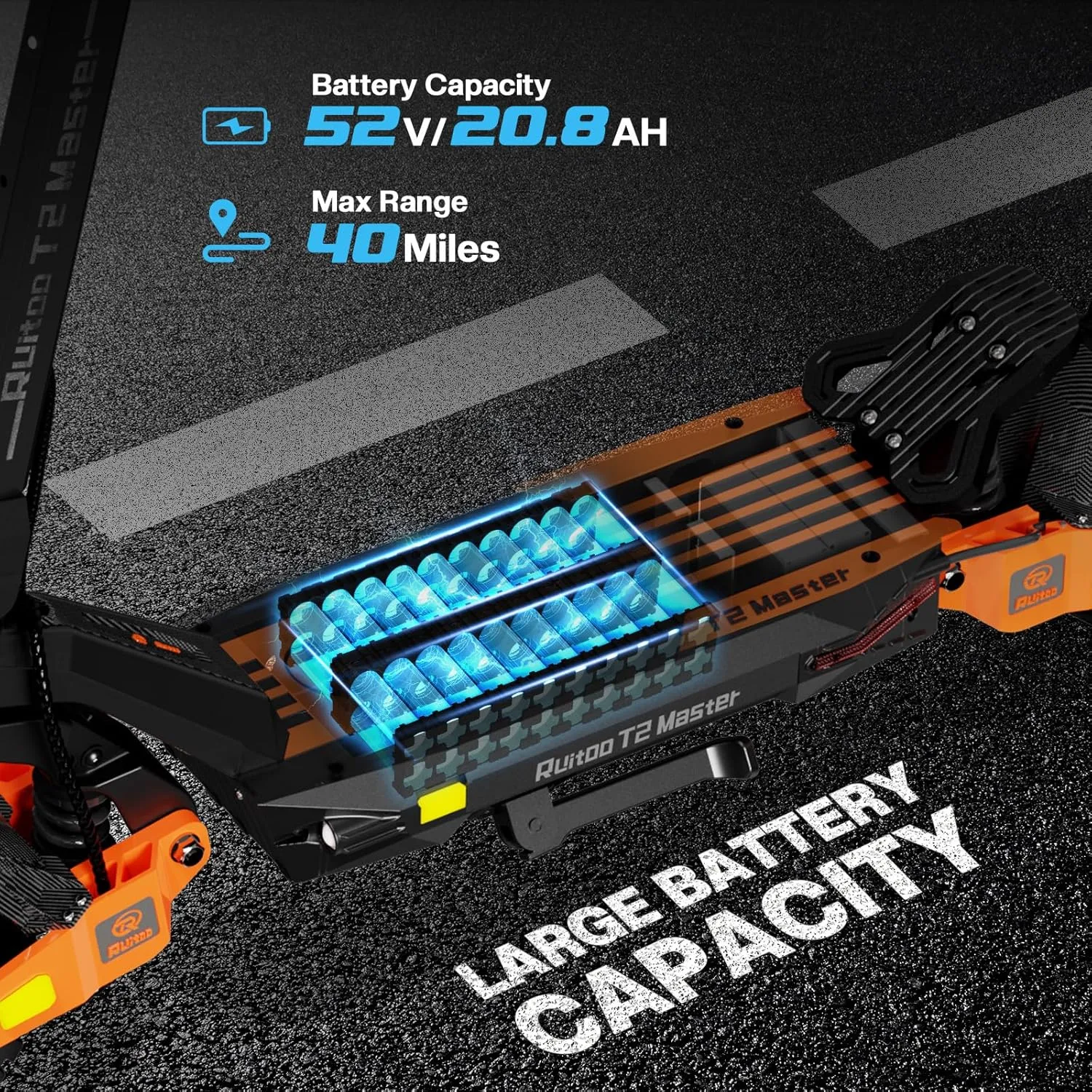 Ruitoo® Electric Scooter, 1000W/1600W/5600W Motor, Off Road Electric Scrooter Adults, 27/32/34/47Mph Top Speed, 28/35/44/50/53 Miles Max Range,Foldable E-Scooter