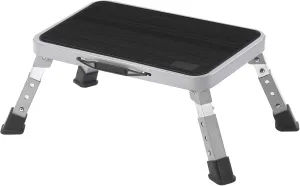 RV Steps,Foldable Step Stool, Height Adjustable Metal Step Stool,Heavy Duty RV Entry Steps with Non-Slip Rubber Feet and Platform,Camper Step Supports Up to 330 lb,Step Ladder for Adults