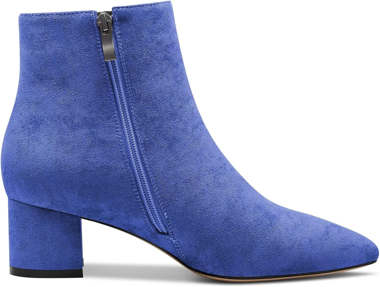 Saekcted Women Chunky Block Low Heel Close Pointed Toe Ankle Boots Short Bootie Zipper Office Classic Shoes