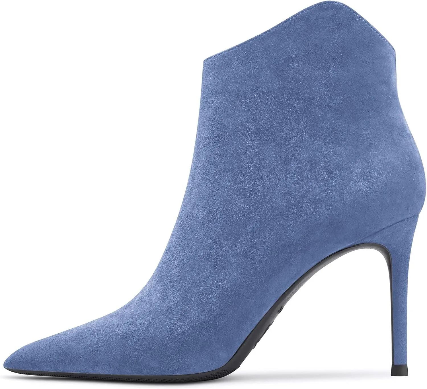 Saekcted Women Stiletto High Heel Pointed Toe Ankle Boots Short Bootie Classic Slip-on Office Party Boots 3.9 Inches Heels