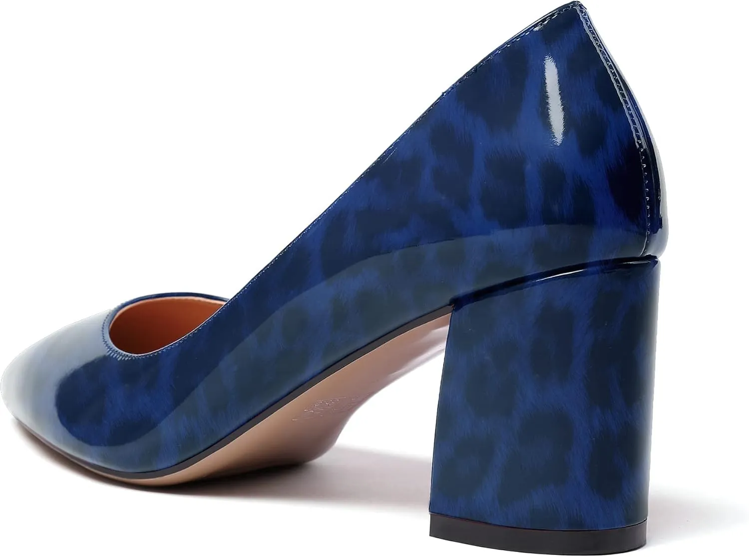 SAMMITOP Women's Chunky Block Pumps Closed Toe Slip On Heels Business Office Classic Dress Shoes