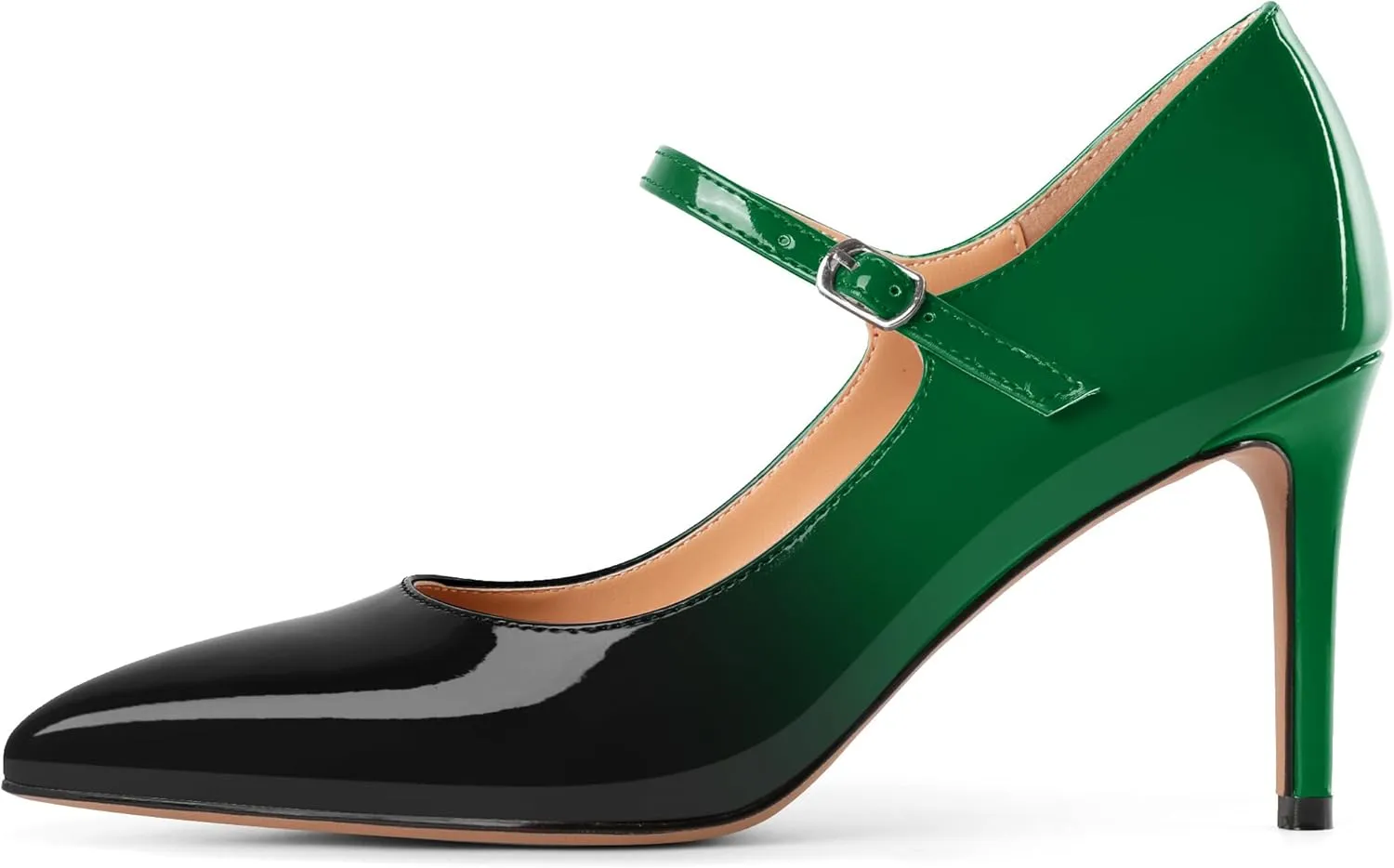 SAMMITOP Women's Pointed Toe Mary Jane Pumps 85mm Heel Party Dress Shoes