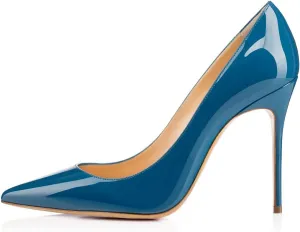 SAMMITOP Women's Pointed Toe Pumps Classic Slip-on 100mm High Heels Office Dress Shoes