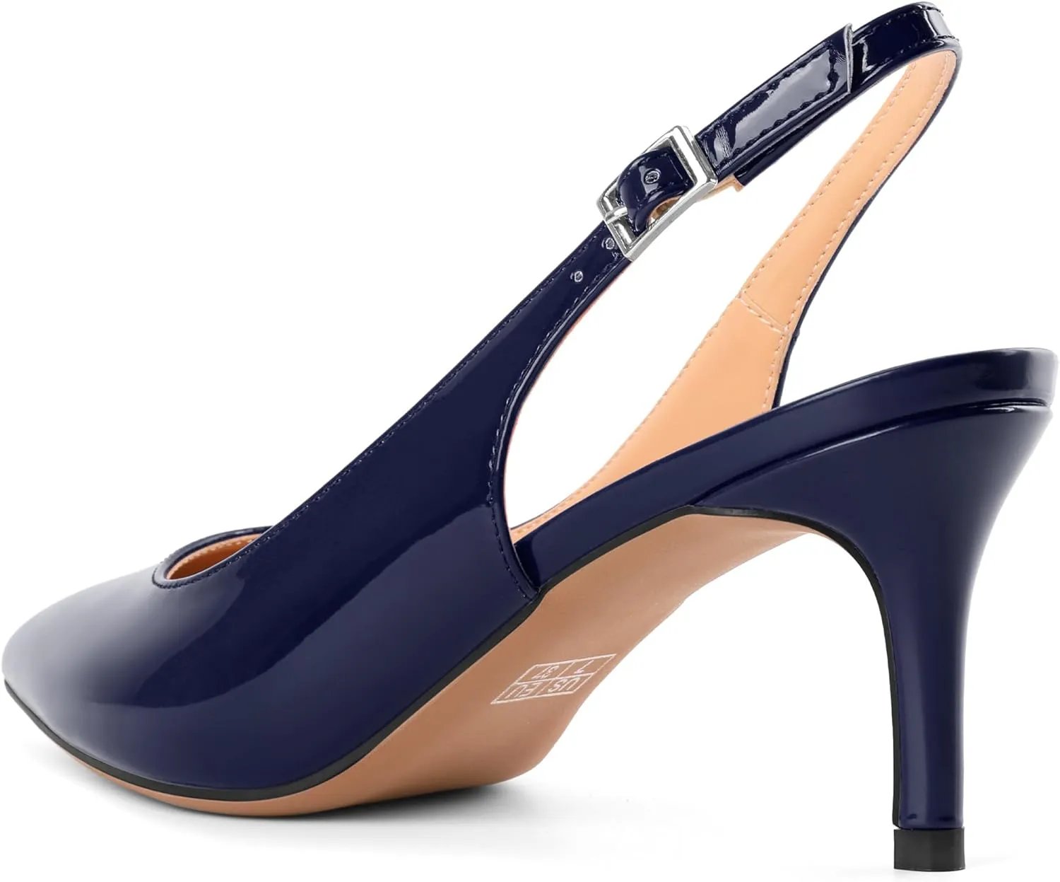 SAMMITOP Women's Pointed Toe Slingback Shoes Kitten Heel Pumps Comfortable Dress Shoes