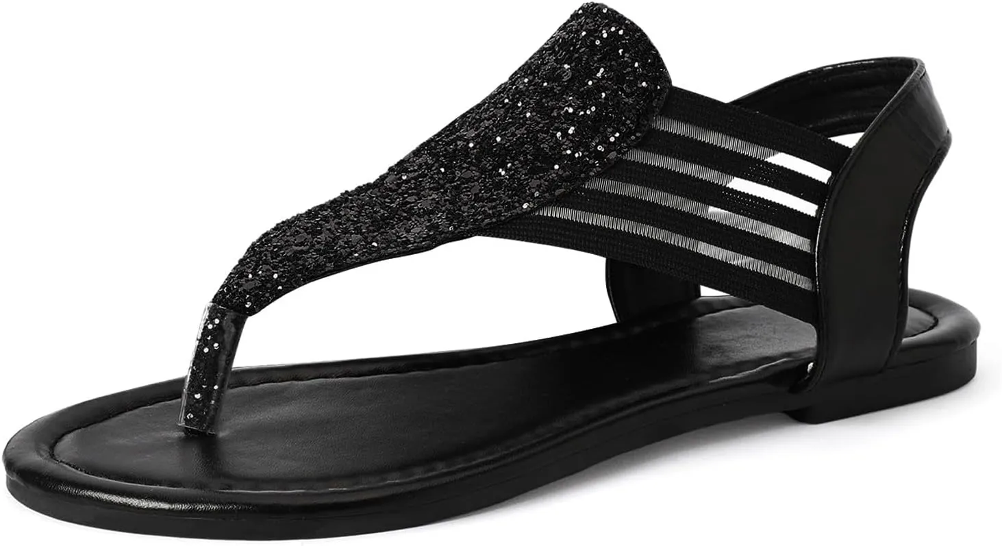 Sandals for Women Gradient Slip On Thong Strap Sandals Summer Beach Flip Flops Sandal Travel Bohemia Sandals