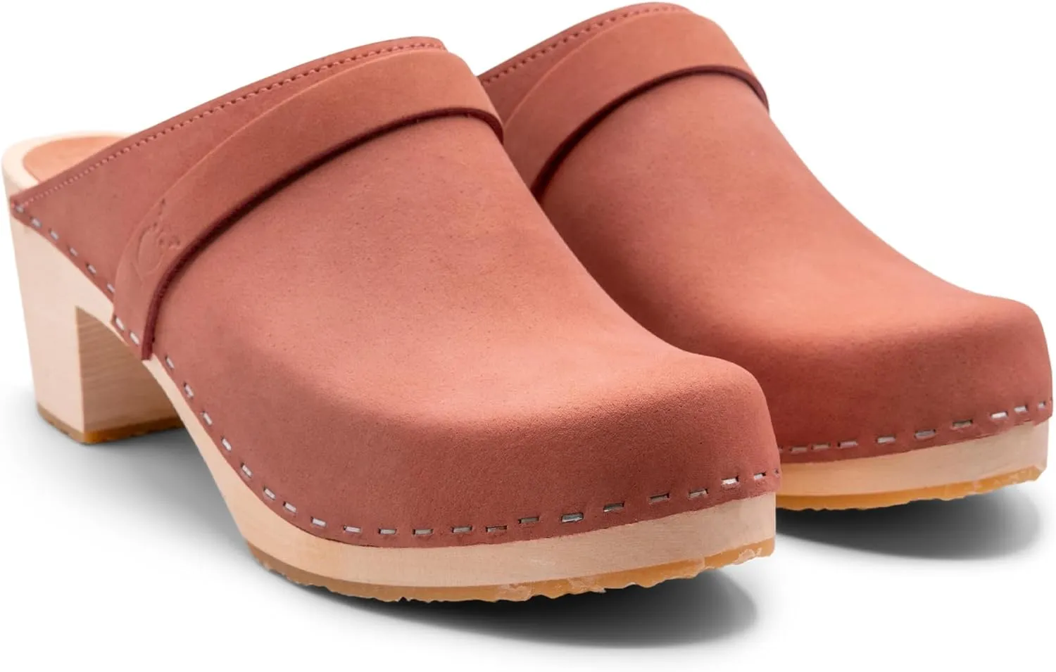 Sandgrens Handmade Swedish Wood Clogs for Women, High Heel Mule | Dublin